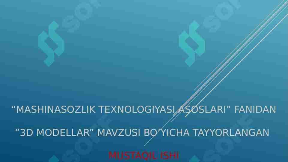 3D modellar