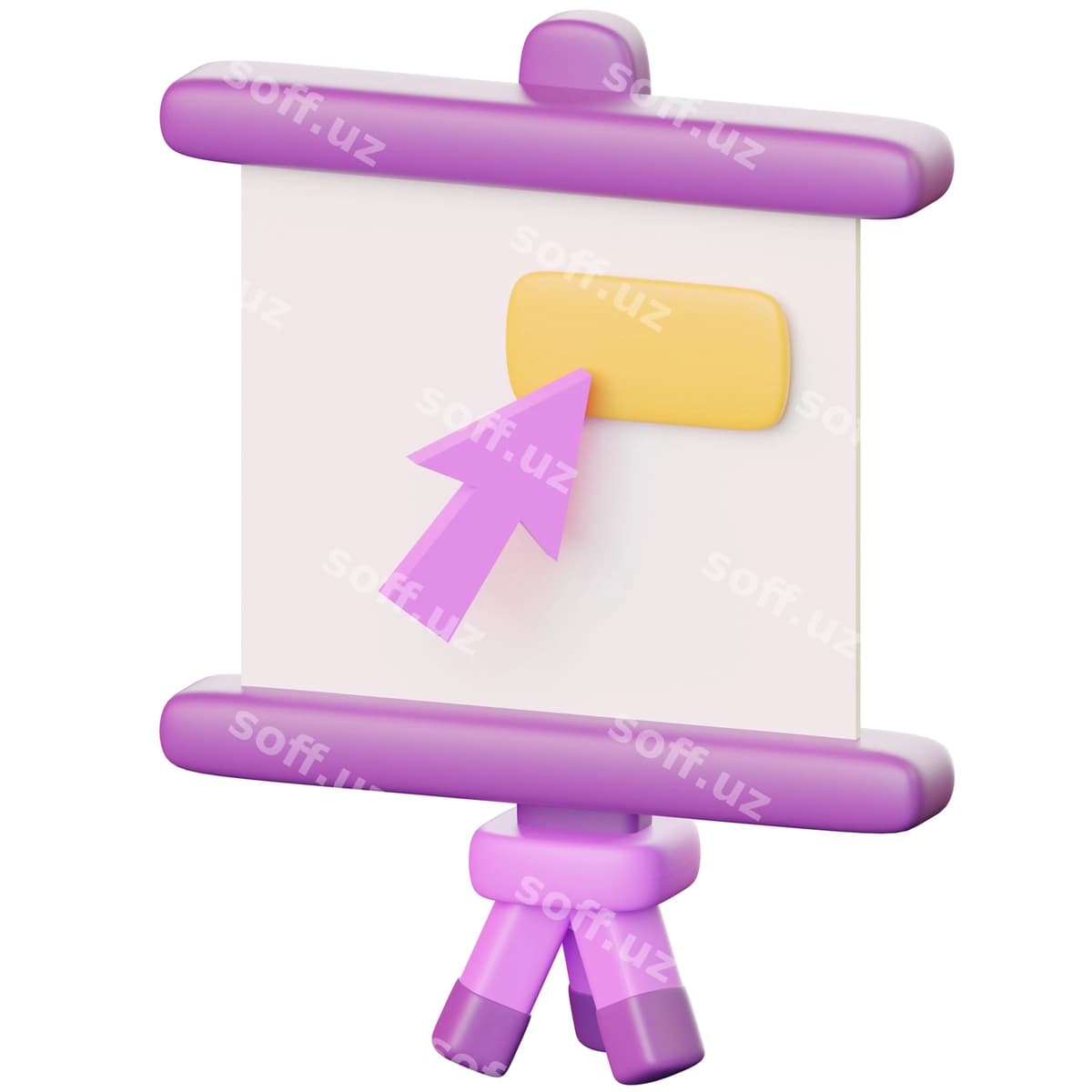3D sinf prezentatsiya doskasi ikonkasi | 3d classroom presentation board icon