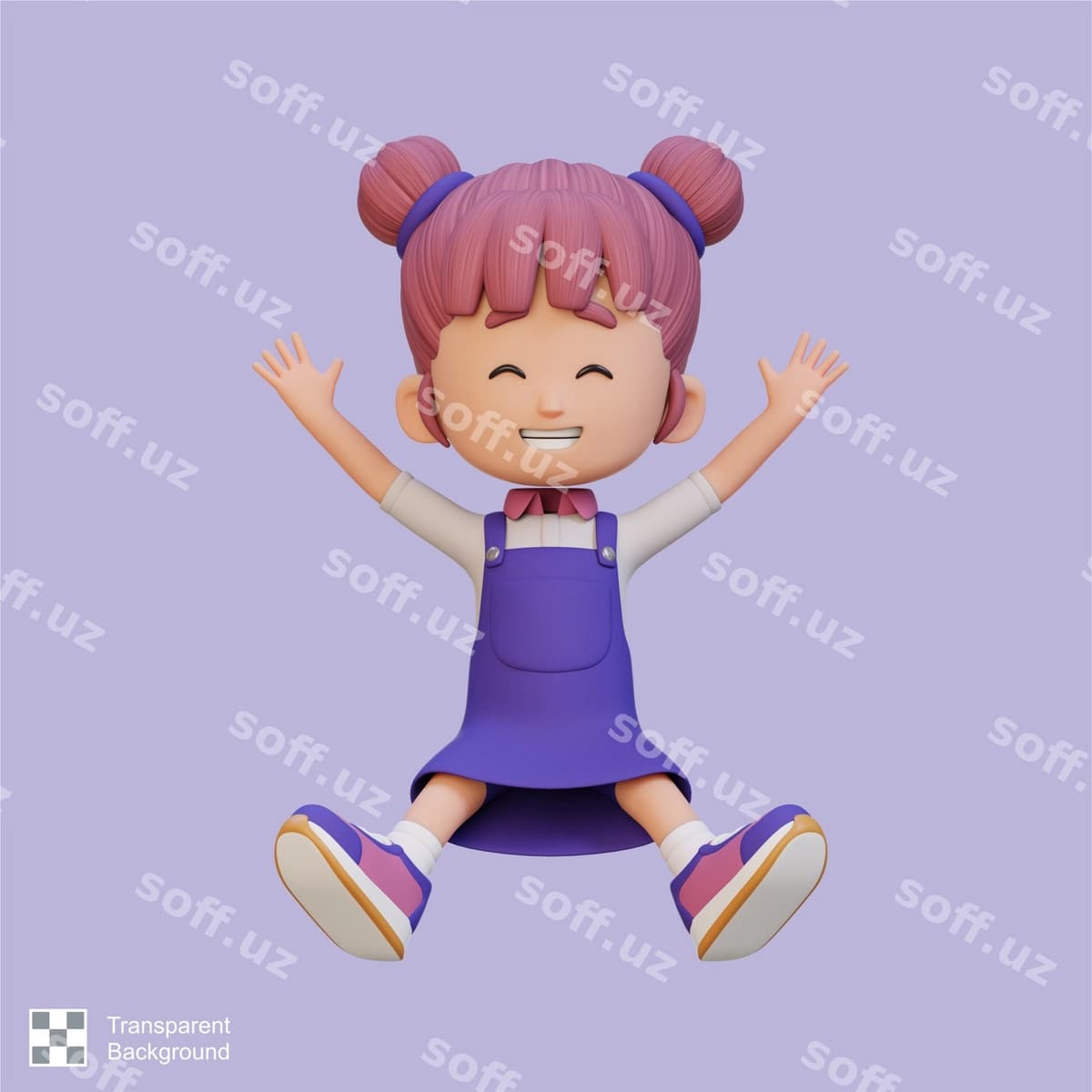 3d chiroyli qiz sakrab pozitsiya | 3d cute girl jumping pose