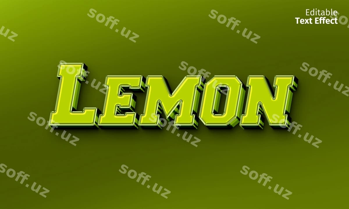 3D tahrirlanga olinadigan matn effekti preseti | 3d editable text effect preset