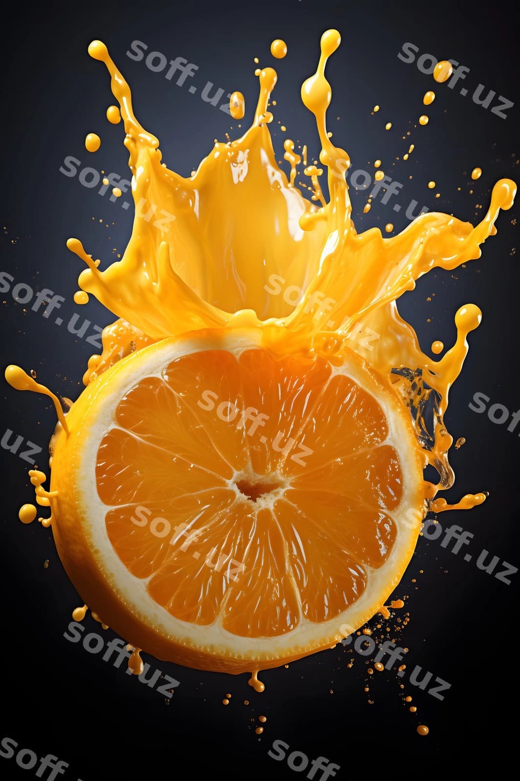 Uch o'lchovli tasvir siqilgan apelsin | 3d image squeezed orange