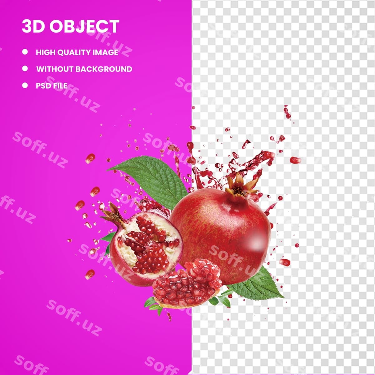3D suvmi anor meva ovqat | 3d juice pomegranate fruit food