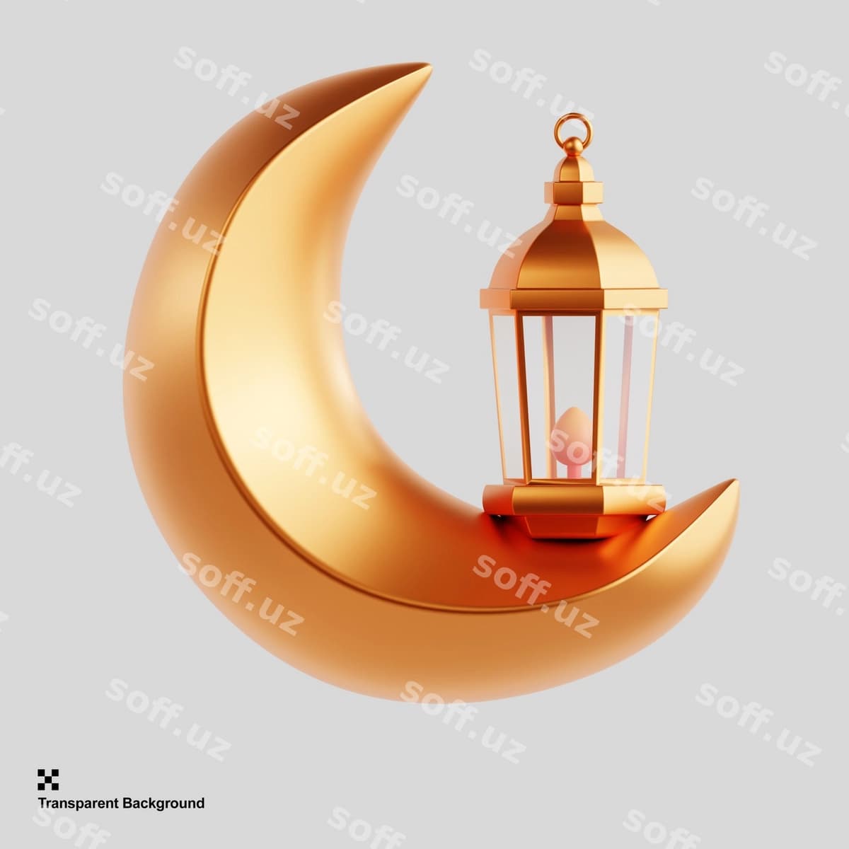 3d fonar yarım ay ikonasi | 3d lantern half moon icon