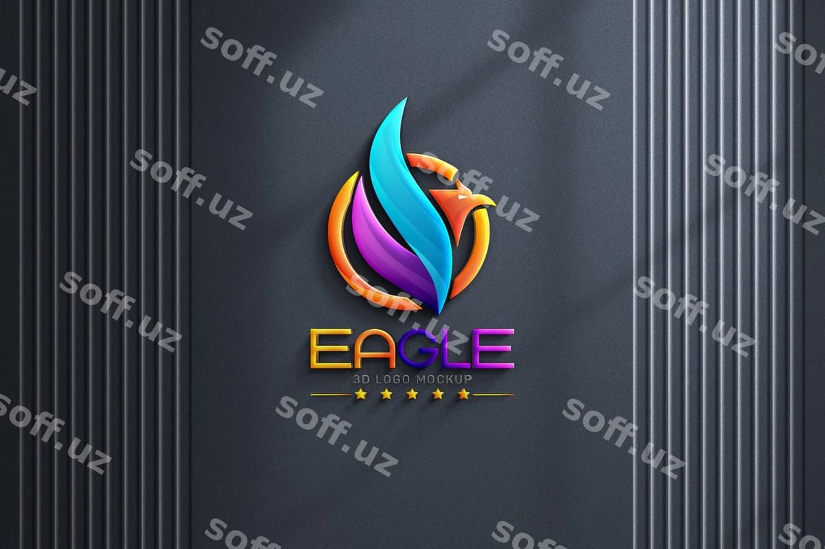 3d logotip namuna shabloni | 3d logo mockup template