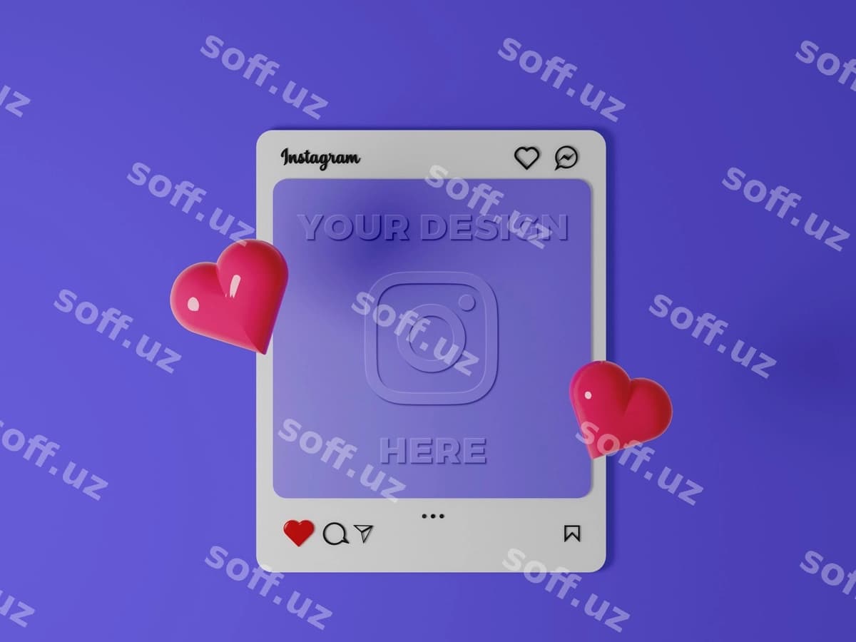 3D model ijtimoiy media posti | 3d mock up social media post
