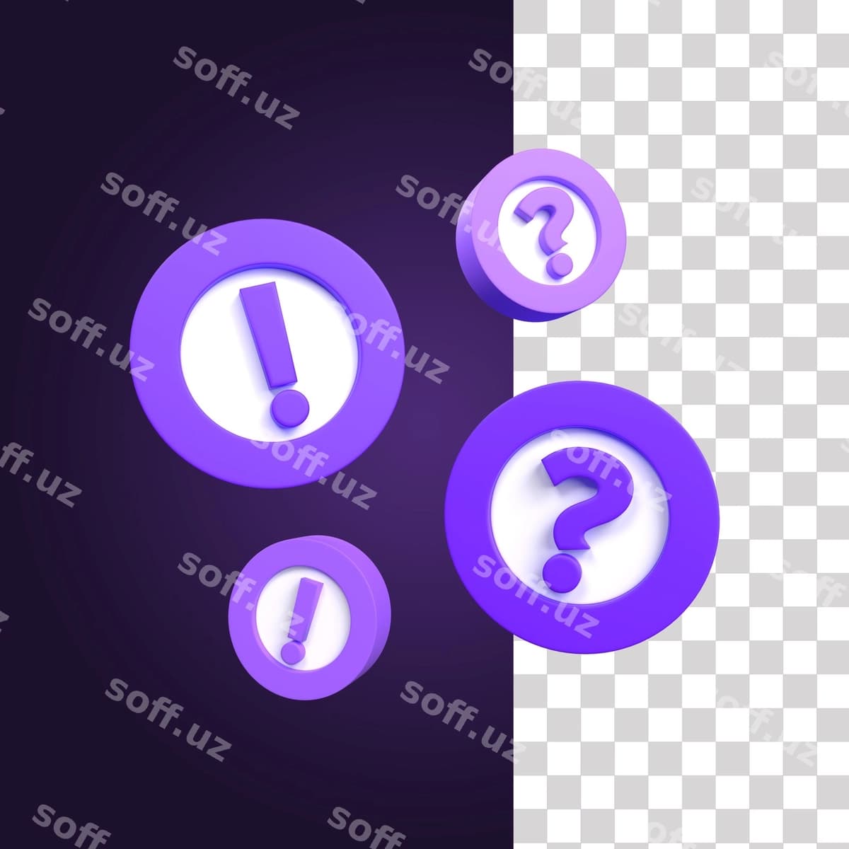 Uch o'lchovli Q belgisi ikonka 1 | 3d q symbol icon 1