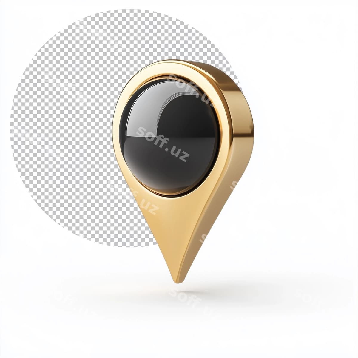 3d render oltin qora joylashuv pini | 3d render golden black location pin