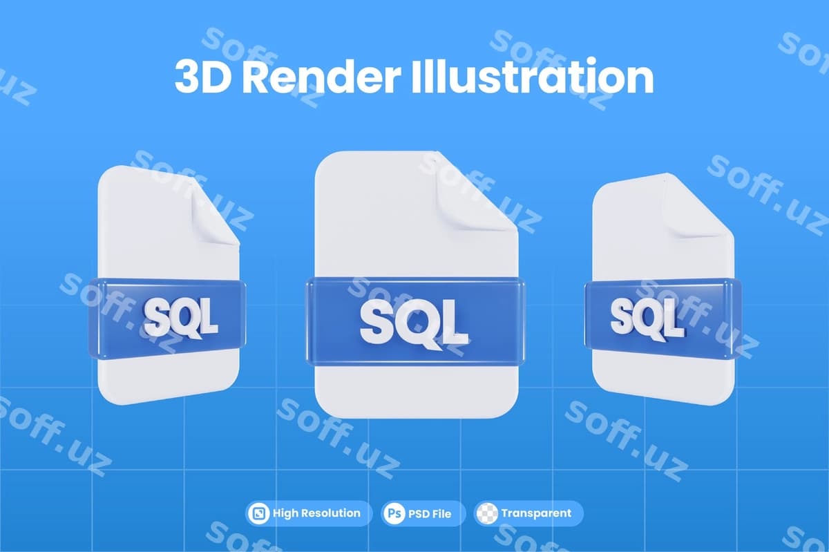 3d render ikon fayl formati sql | 3d render icon file format sql