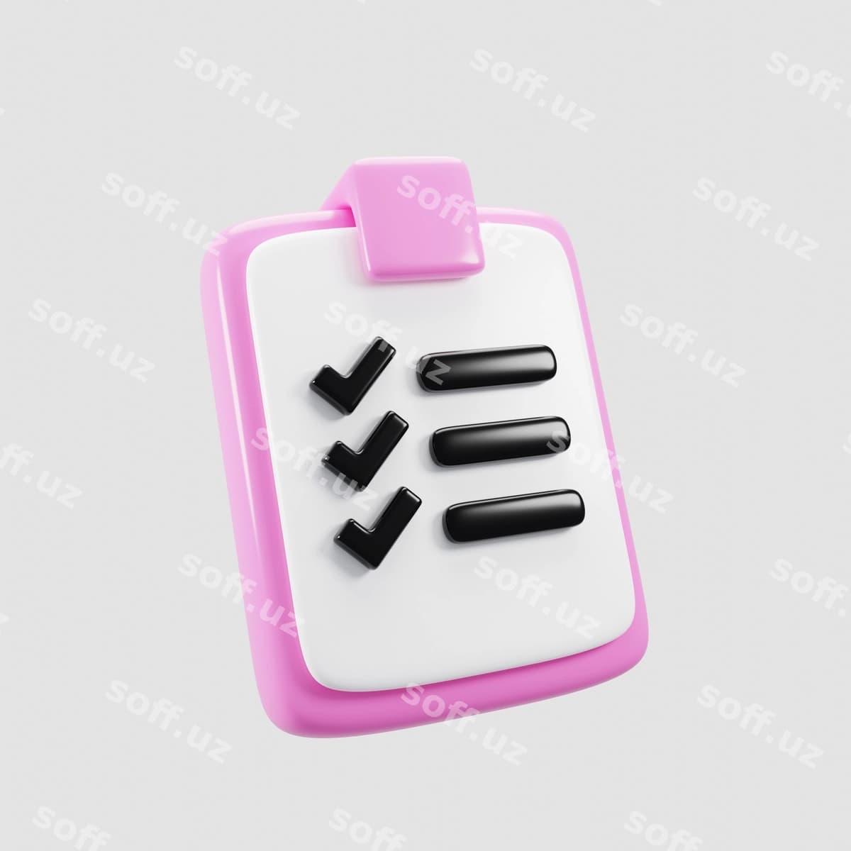 3d rendering karyet uslubidagi paskal ikon | 3d rendering cartoon style clipboard icon