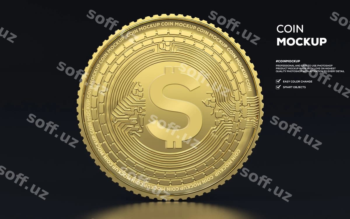 3d rendering oltin tanga mockup | 3d rendering gold coin mockup