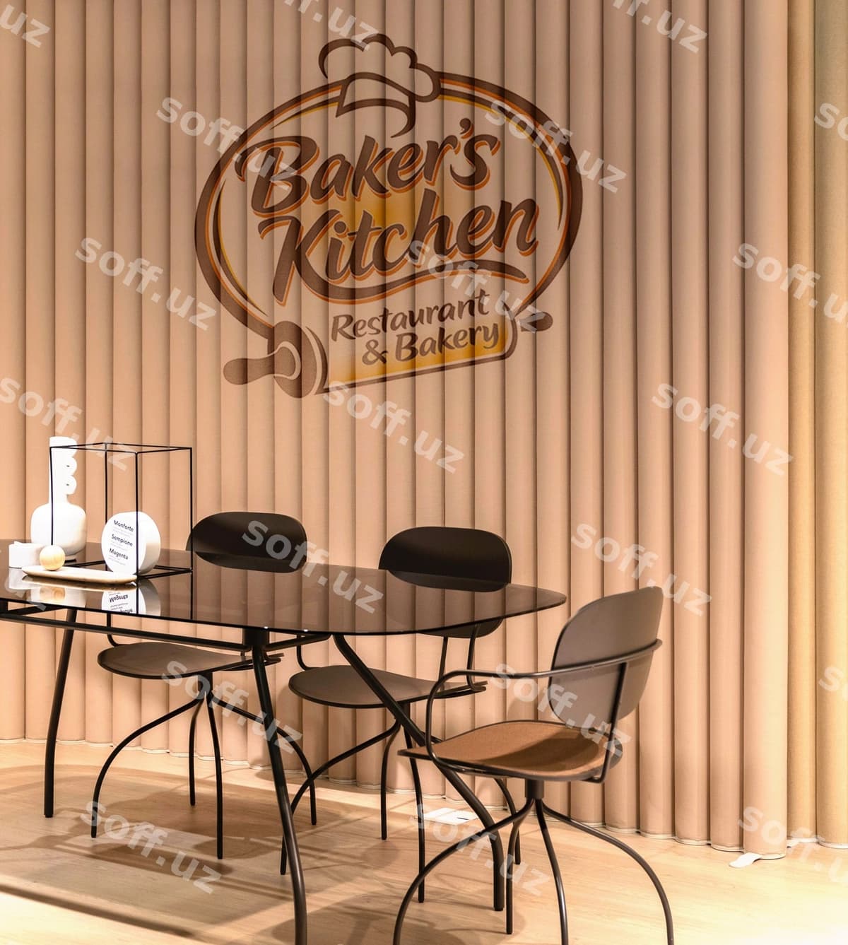 3-oʻlchovli devor logotipi namunasi | 3d wall logo mockup
