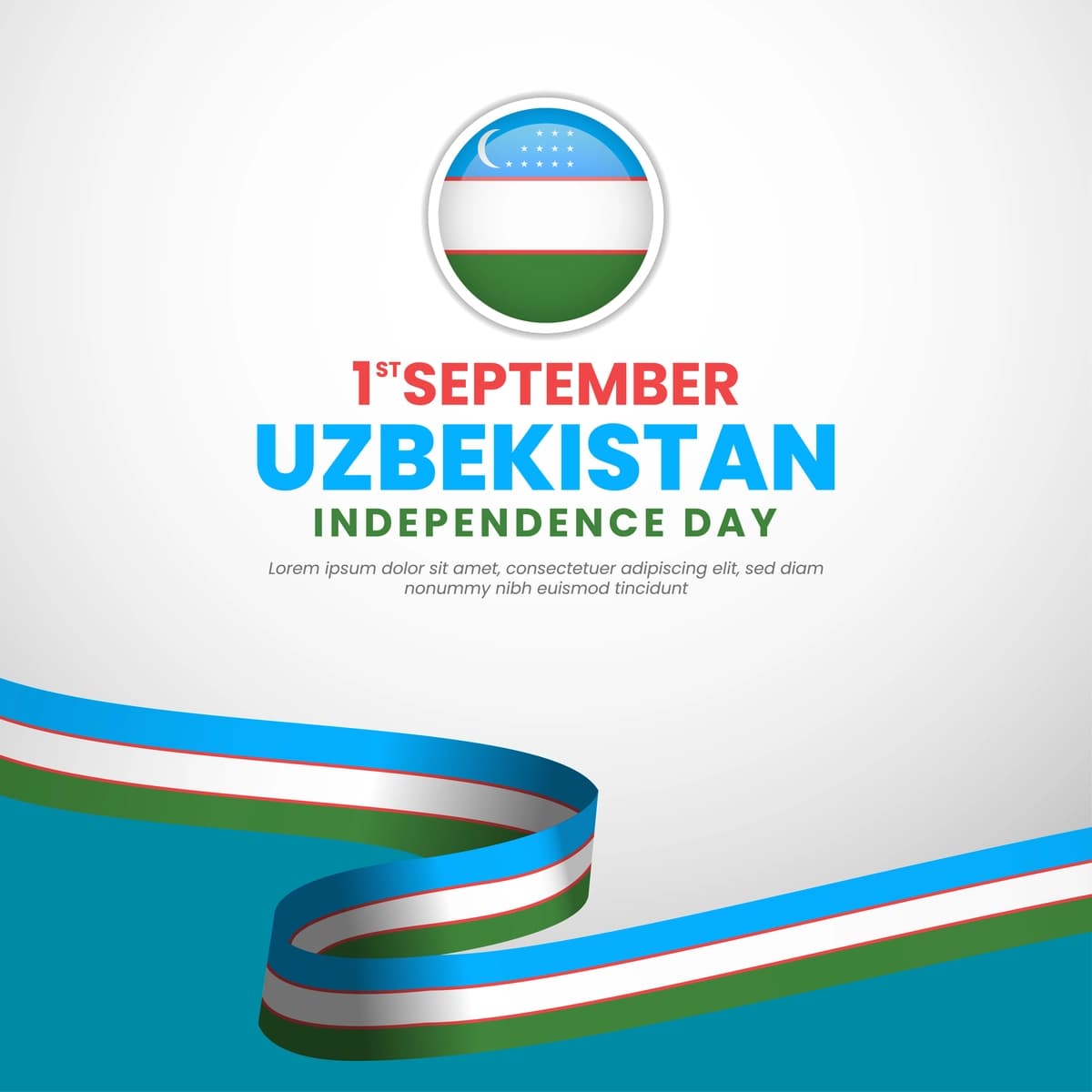 O'zbekiston milliy mustaqillik kuni bilan tabrik banneri silkitib | Uzbekistan national independence day greeting banner with waving