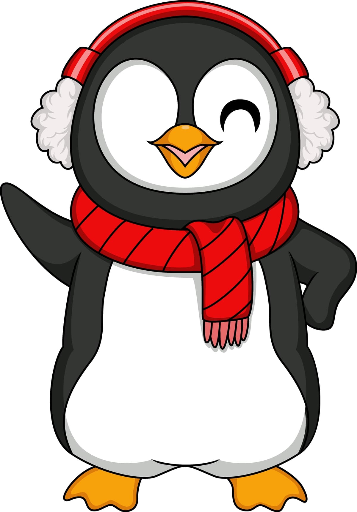 Quloqchali sharfli yoqimli pingvin multfilmi | Cute penguin cartoon with earmuffs scarf