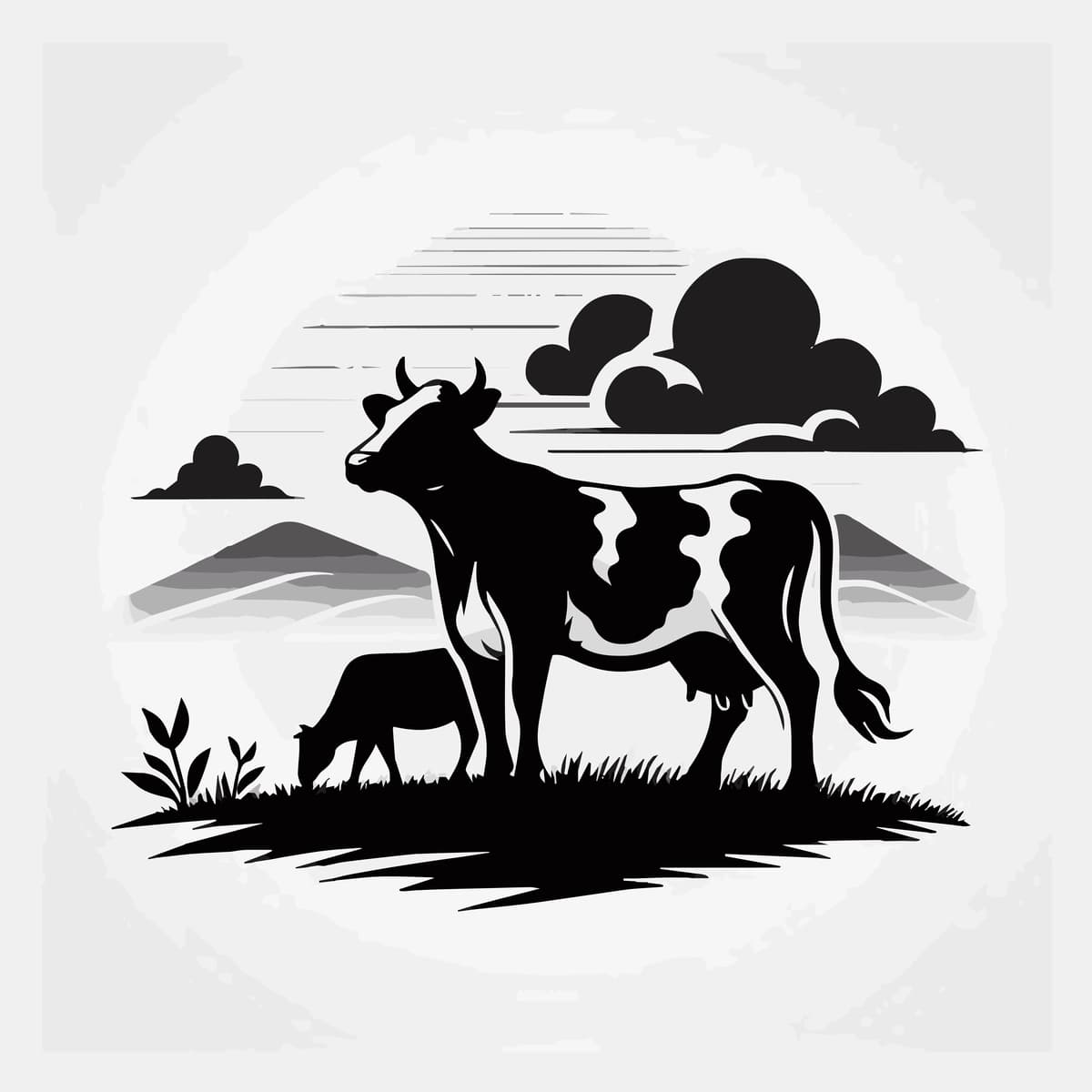 It sigir silueti | Dog cow silhouette