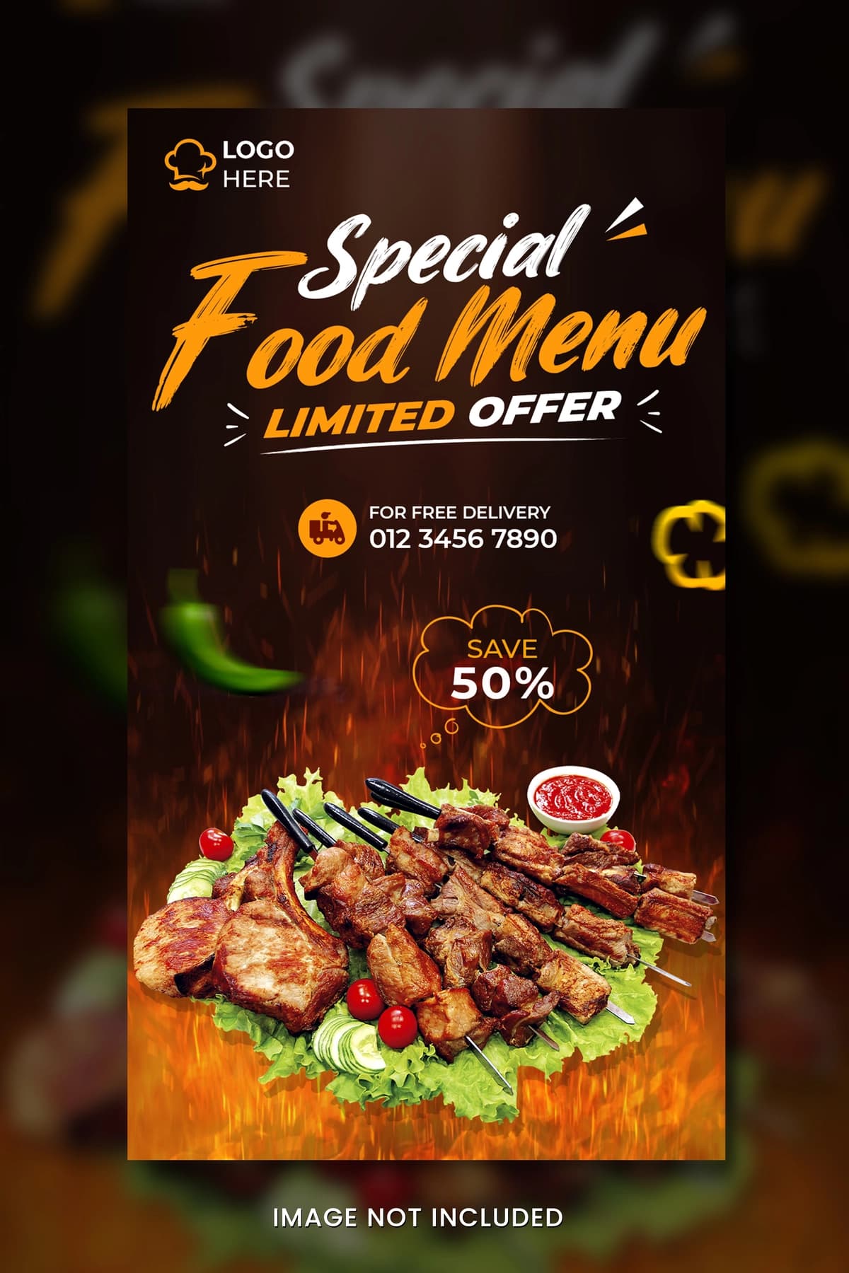 Oziq-ovqat banner dizayn shabloni | Food banner design template
