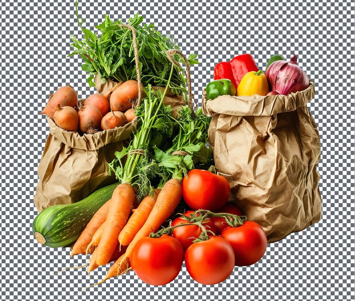 Tabiiy yangi bozor organik mahsulotlar izolyatsiyalangan shaffof fon | Natural fresh market organic produce isolated transparent background