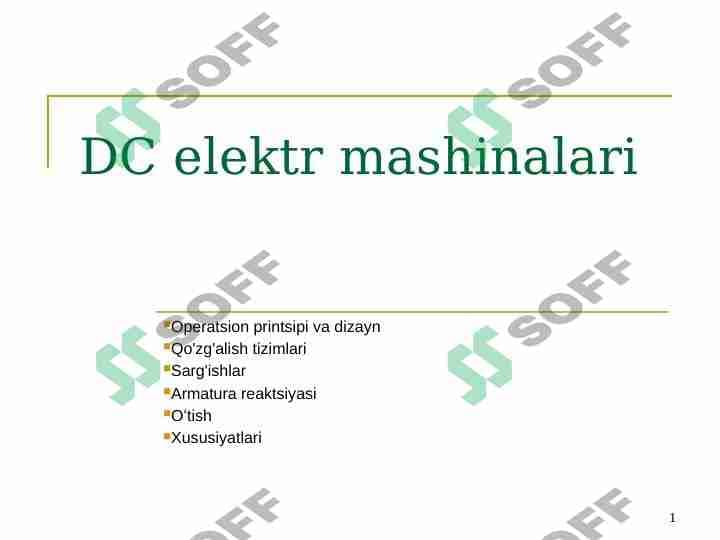DC elektr mashinalari