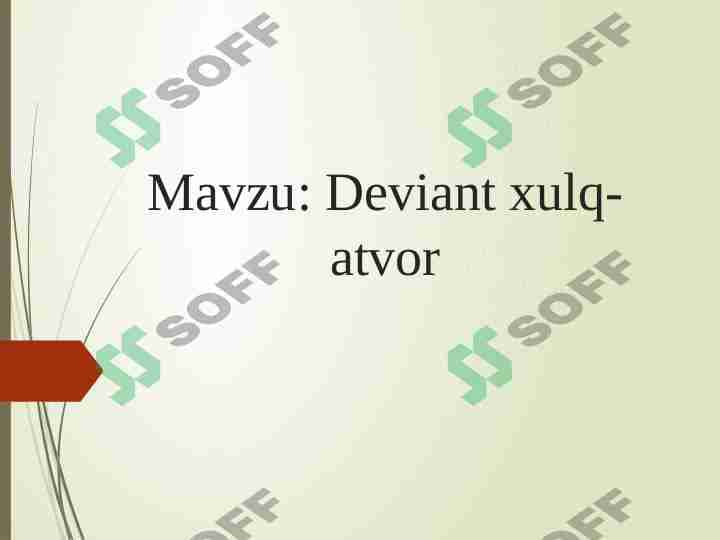 Deviant xulq-atvor