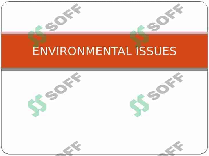 Environmental issues