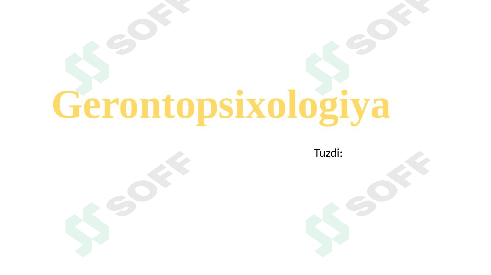 Gerontopsixologiya