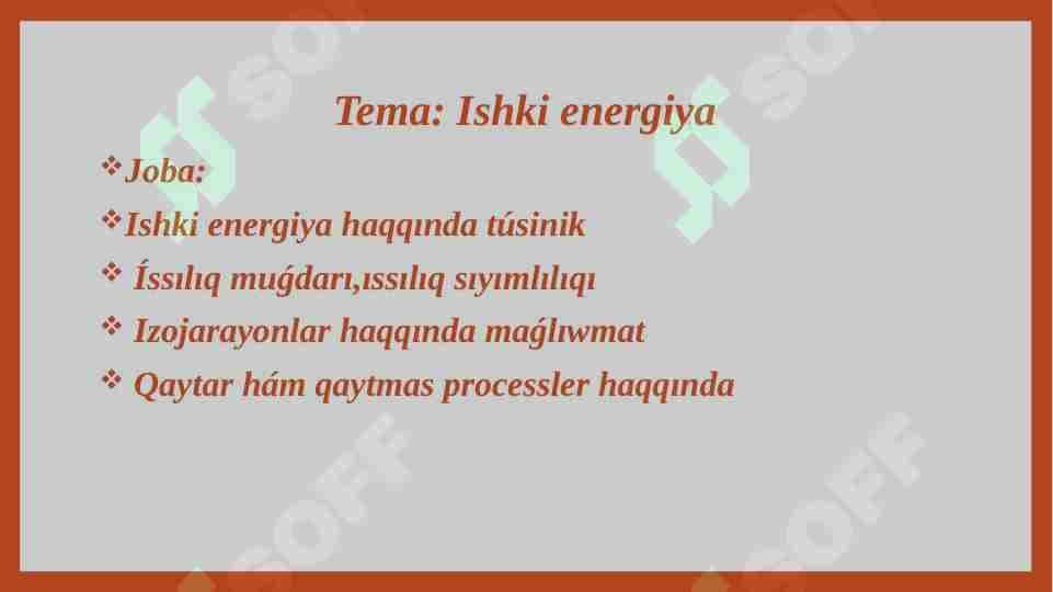 Ishki energiya