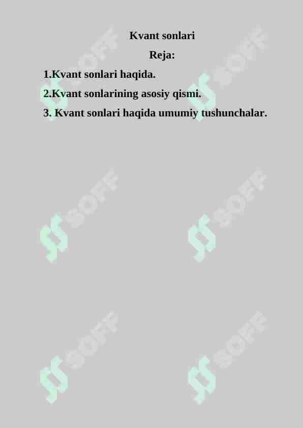 Kvant sonlari
