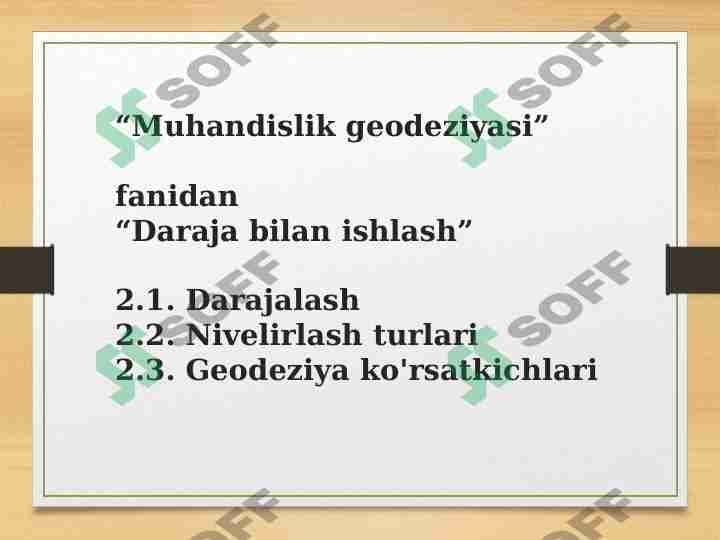 Nivelirlash