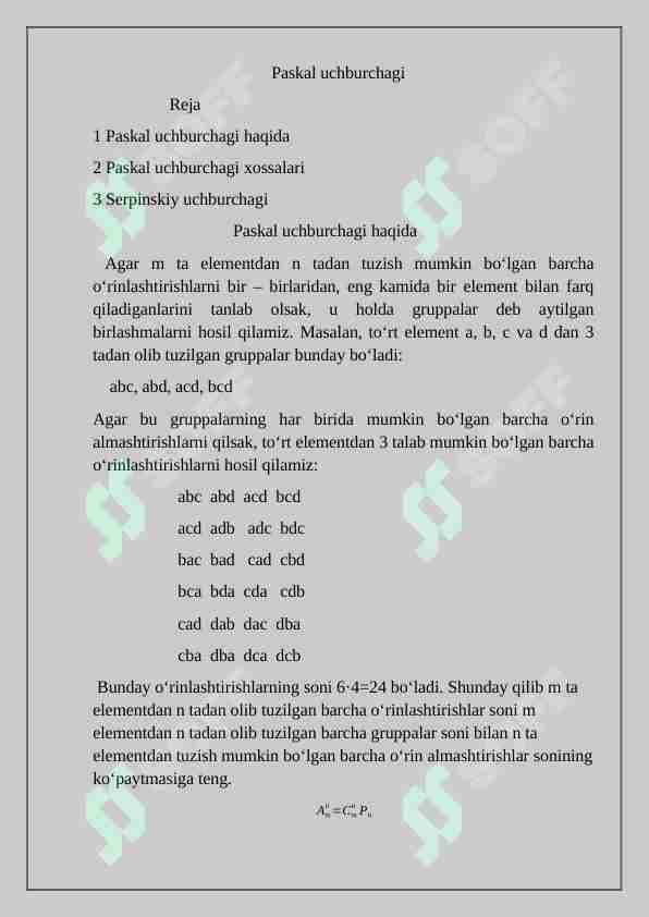 Paskal uchburchagi