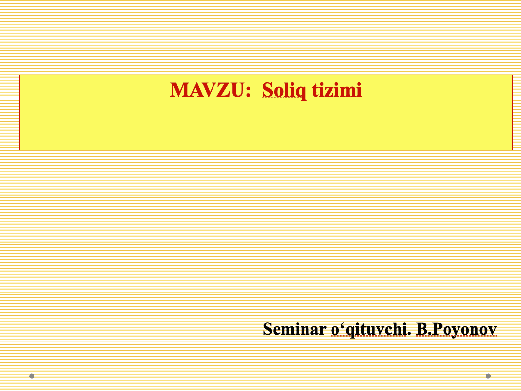 Soliq tizimi
