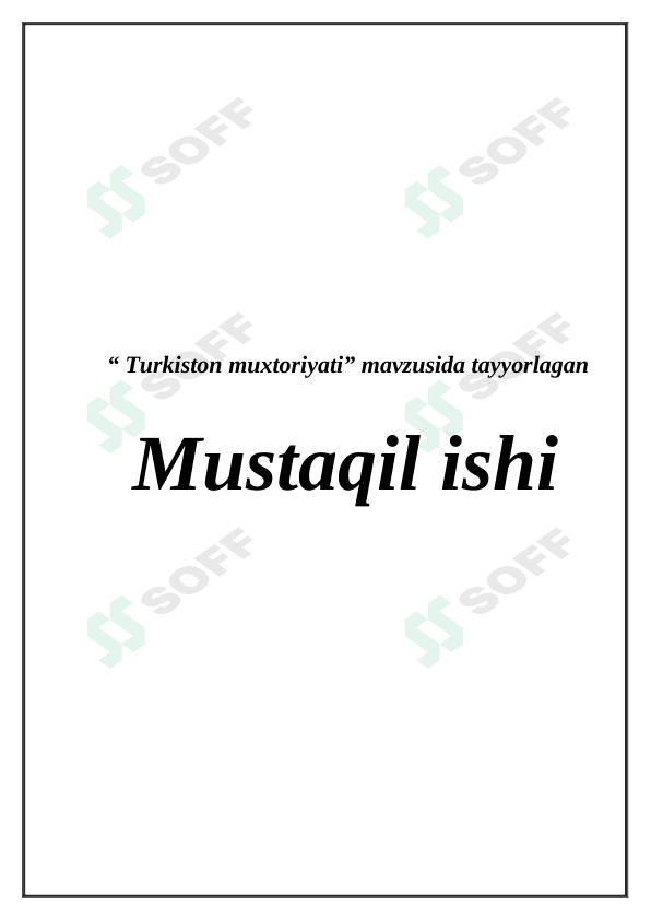 Turkiston muxtoriyati