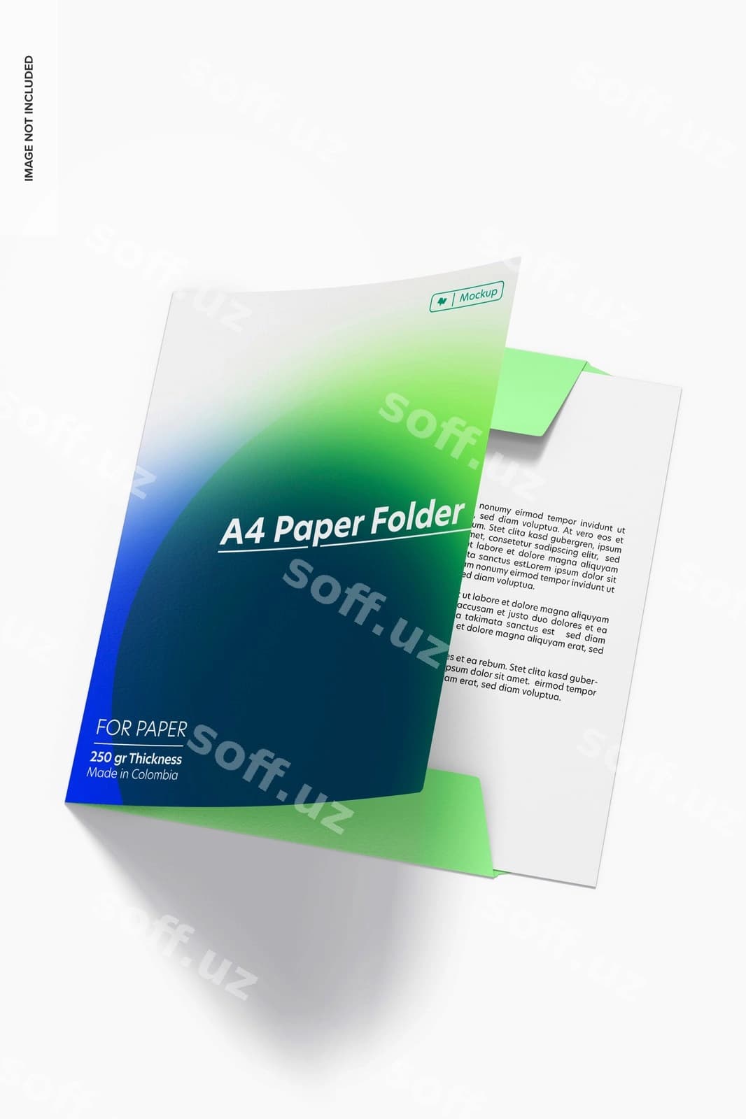 A4 qog'oz papkasi mockup perspektivasi | A4 paper folder mockup perspective view