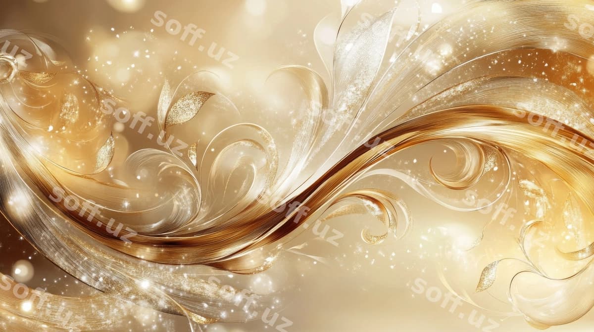 Abstrakt Oltin Aylanma San'at | Abstract gold swirl art