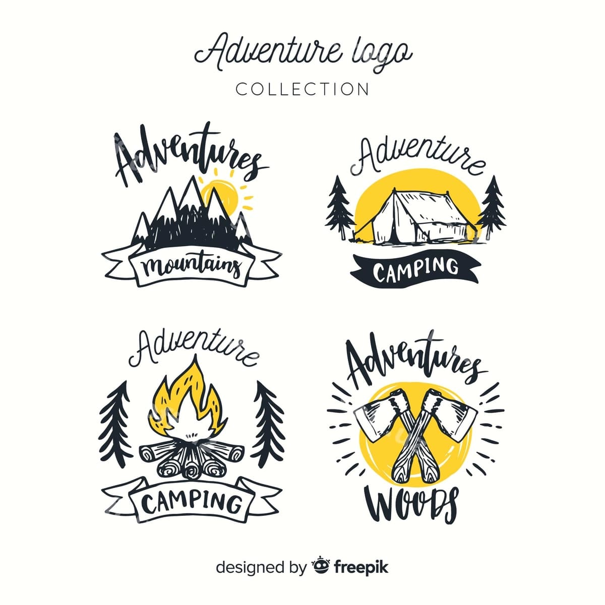 Macera logotipi to'plami | Adventure logo collection