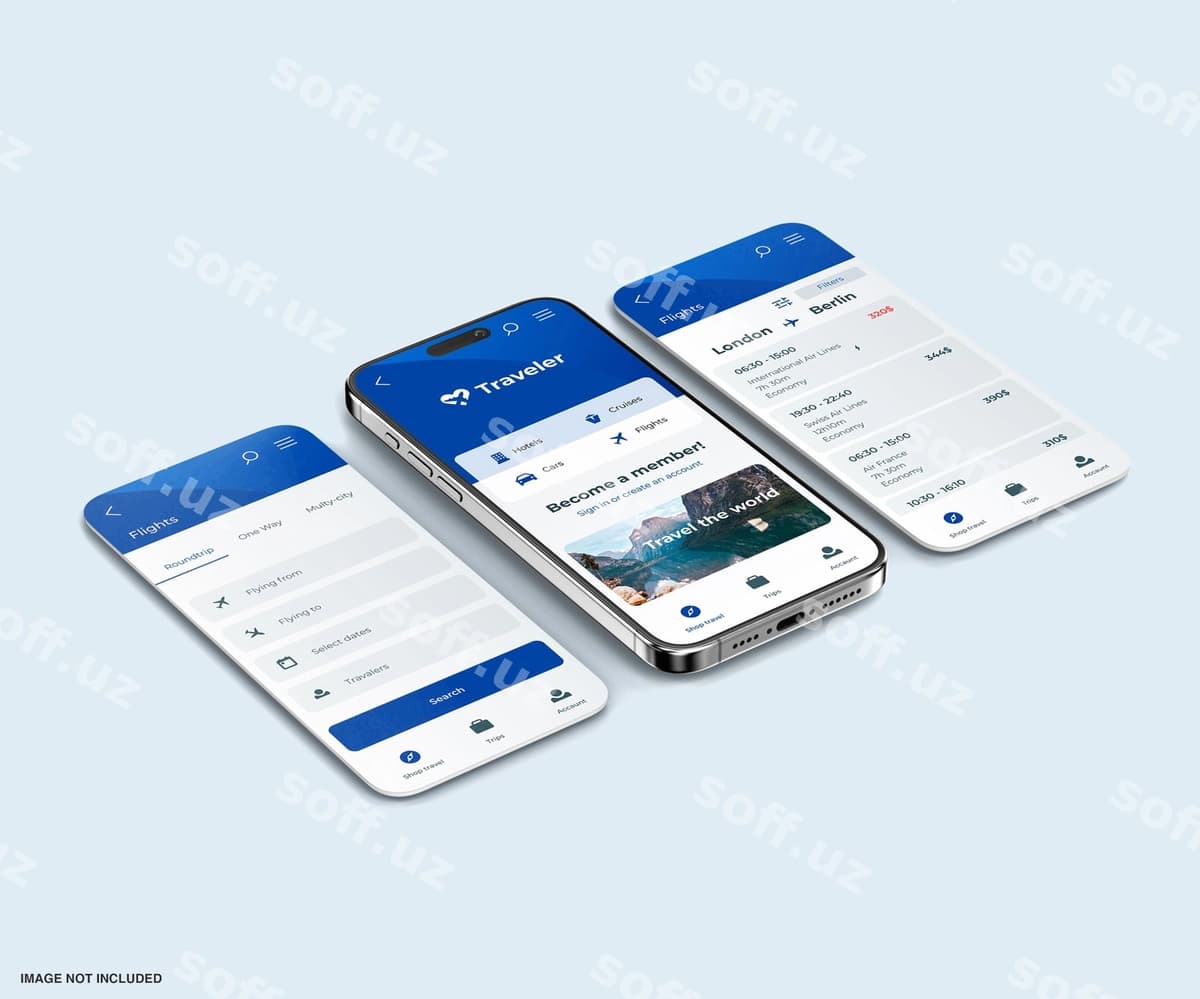 Ilova telefon ekrani mockup | App phone screen mockup