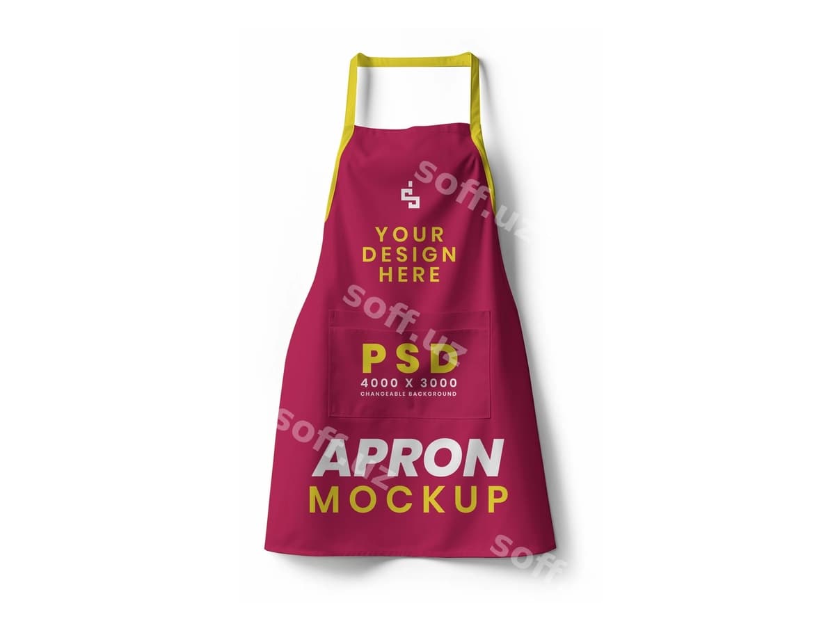 Dastlabki shablonni ko'rib chiqish | Apron mockup template