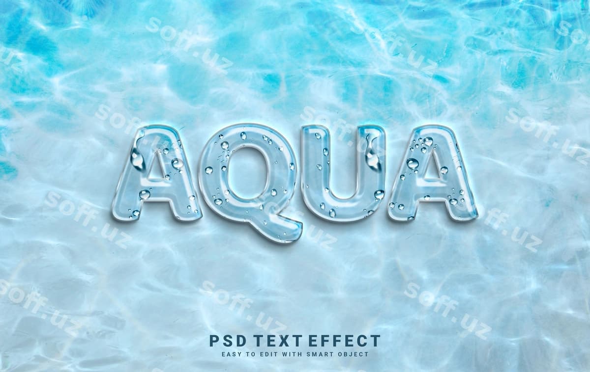Akva matn effekti | Aqua text effect
