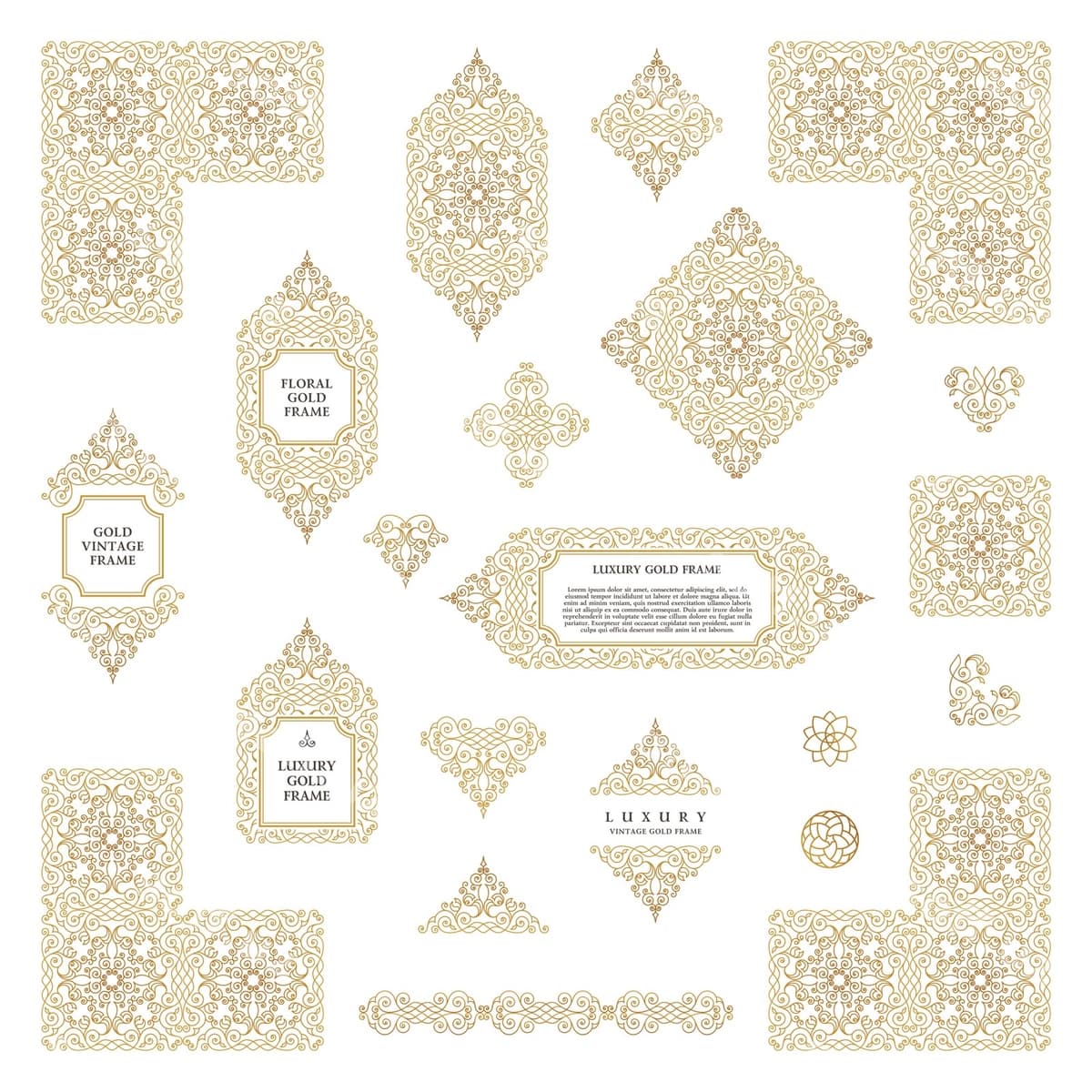 Arabcha ramkalar shablonlari komplekti | Arabic set frames templates