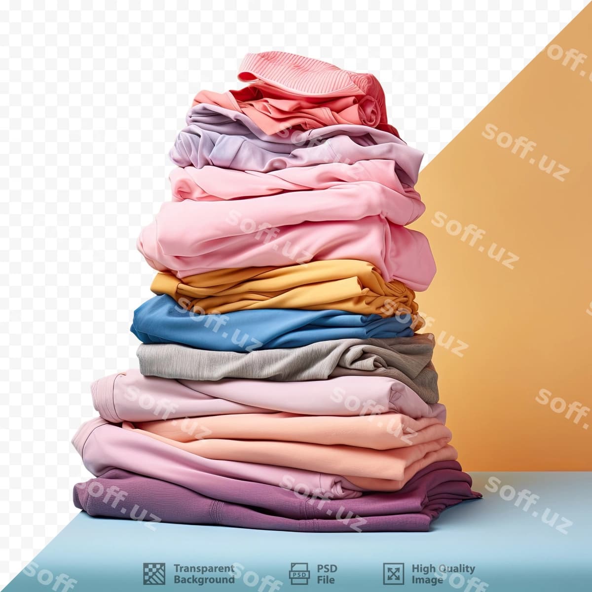 Rangli kiyimlarni qorong'i yuzga joylang. | Arrange colored garments dark surface