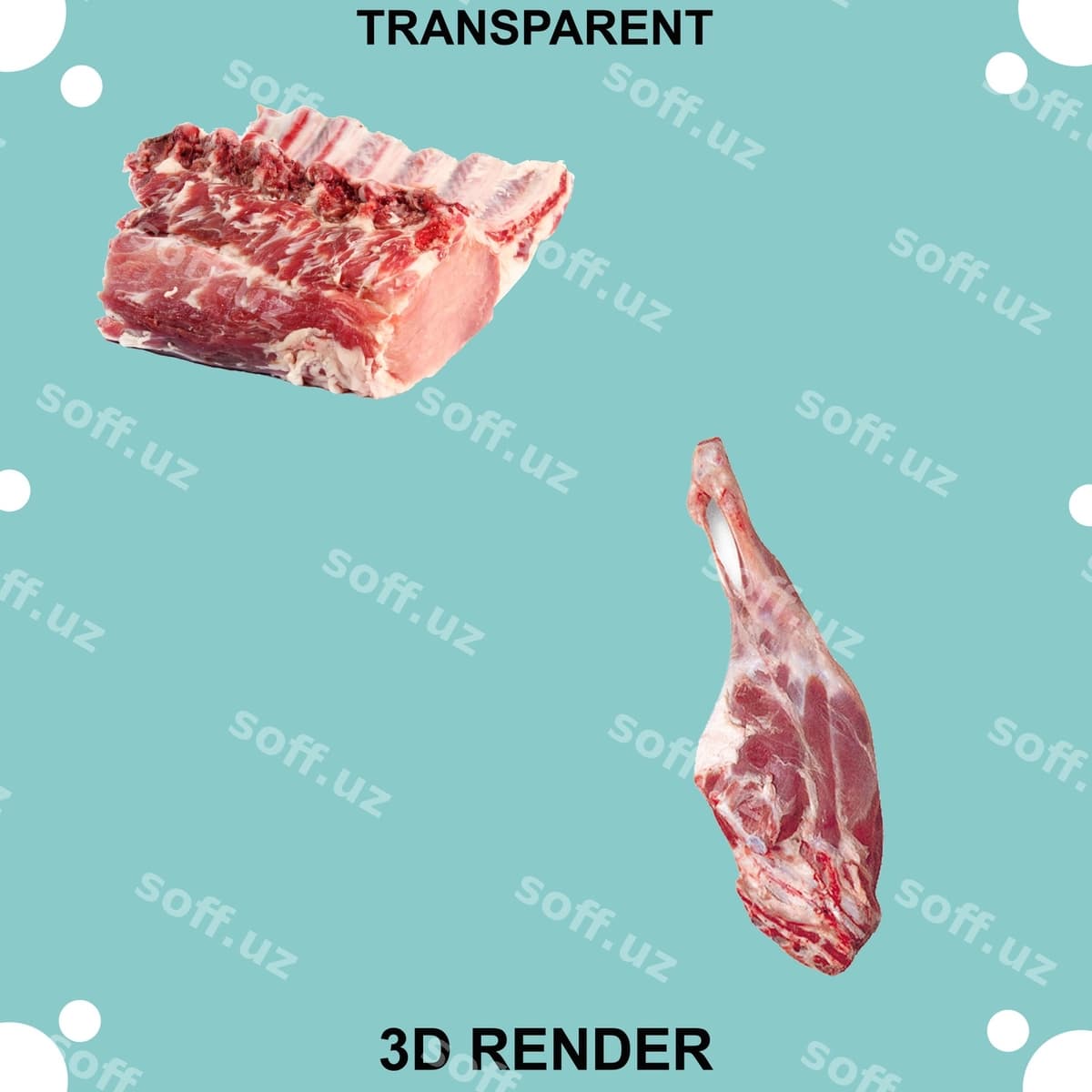 Mol go'shti qaramadon shaffof orqa fon | Beef meat roast transparent background