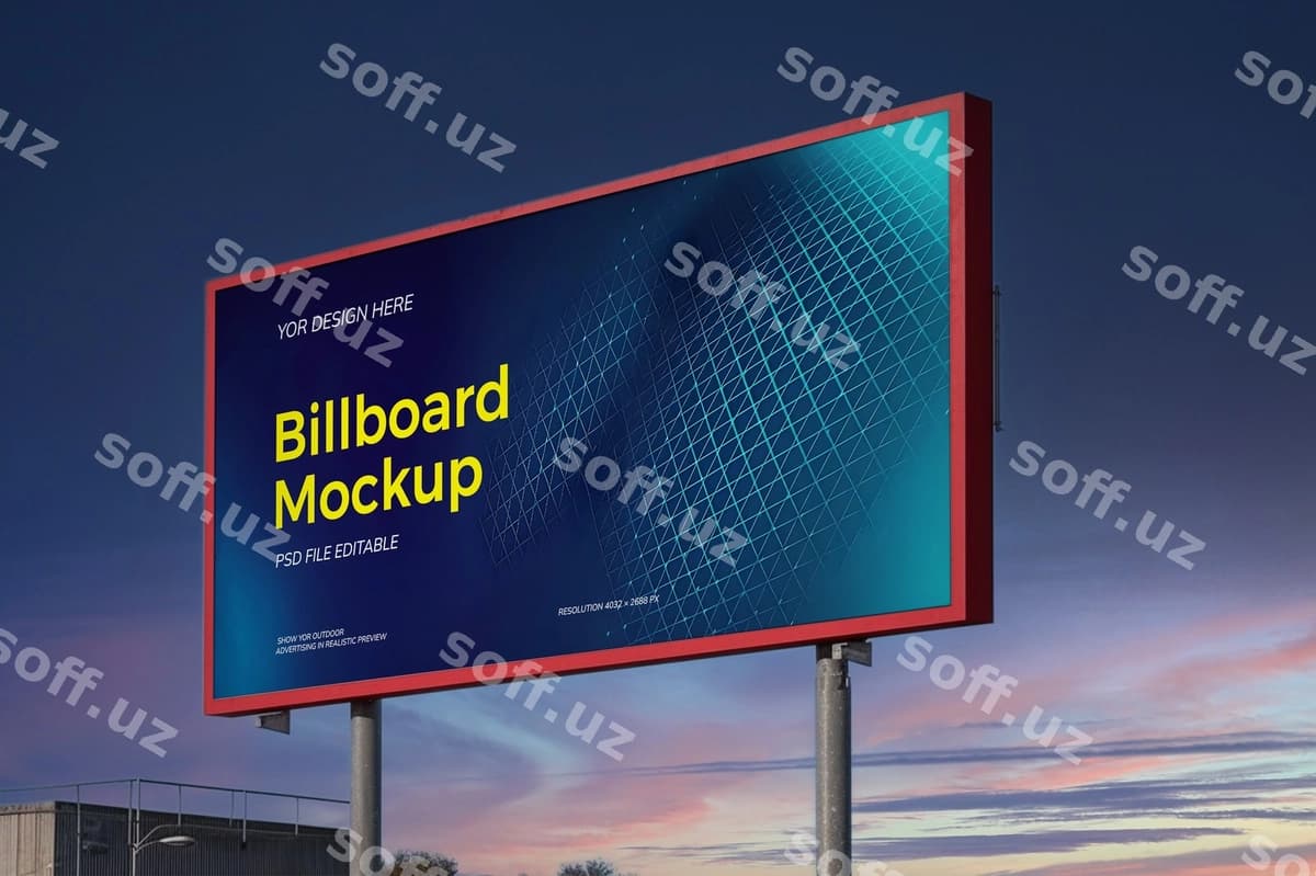 Tashqi billboard namunasi | Billboard mockup display outdoor