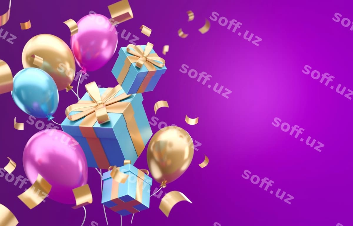 Tug'ilgan kun sovg'asi 3d illyustratsiyalar | Birthday gift 3d illustration