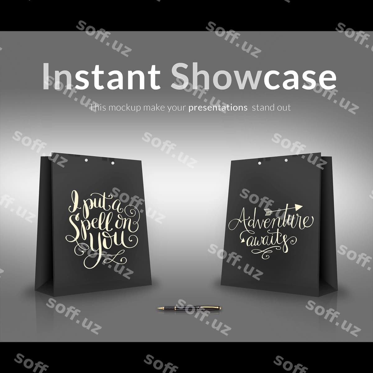 Qora sovg'a sumkasi mock up | Black gift bag mock up
