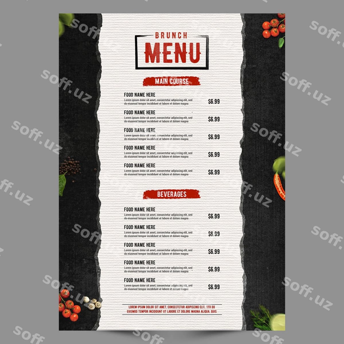 Qora retro poster menu seriyasi | Black retro poster menu series