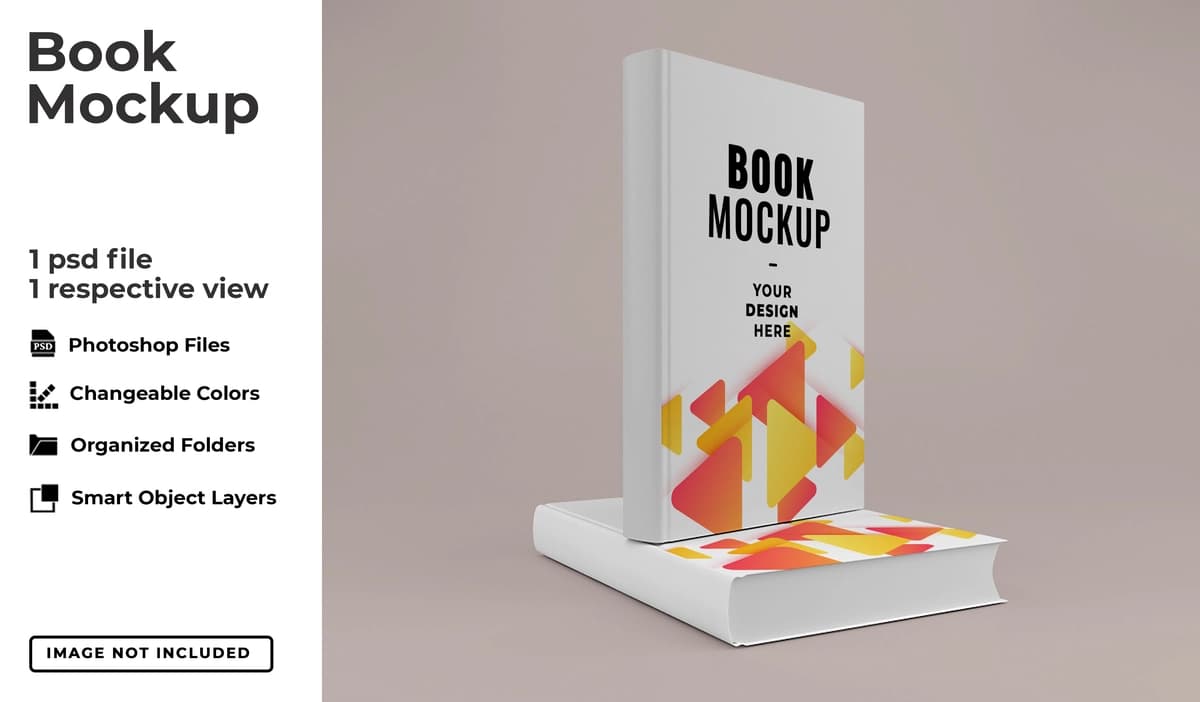Haqiqiy zamonaviy kitob maketi shabloni | Realistic modern book mockup template