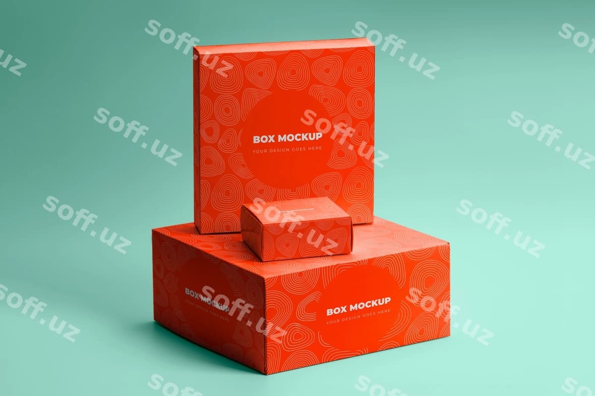 Qutilar qadoqlash namunasi ajraltirilgan | Boxes packaging mockup isolated