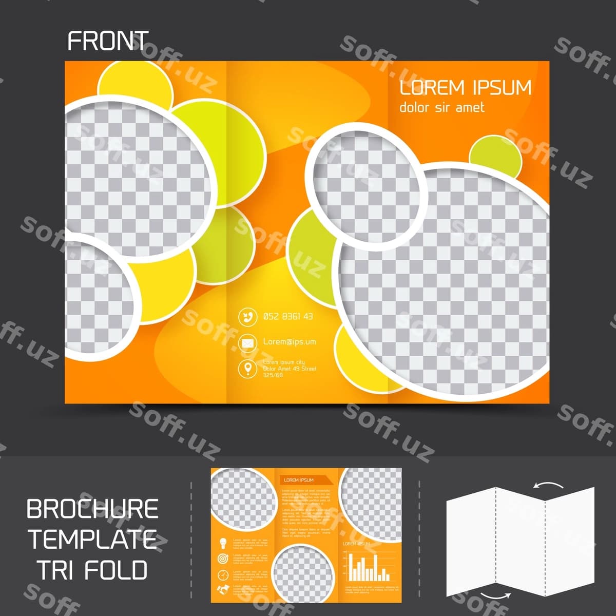 Brosyer shabloni uch qatlamda | Brochure template tri fold