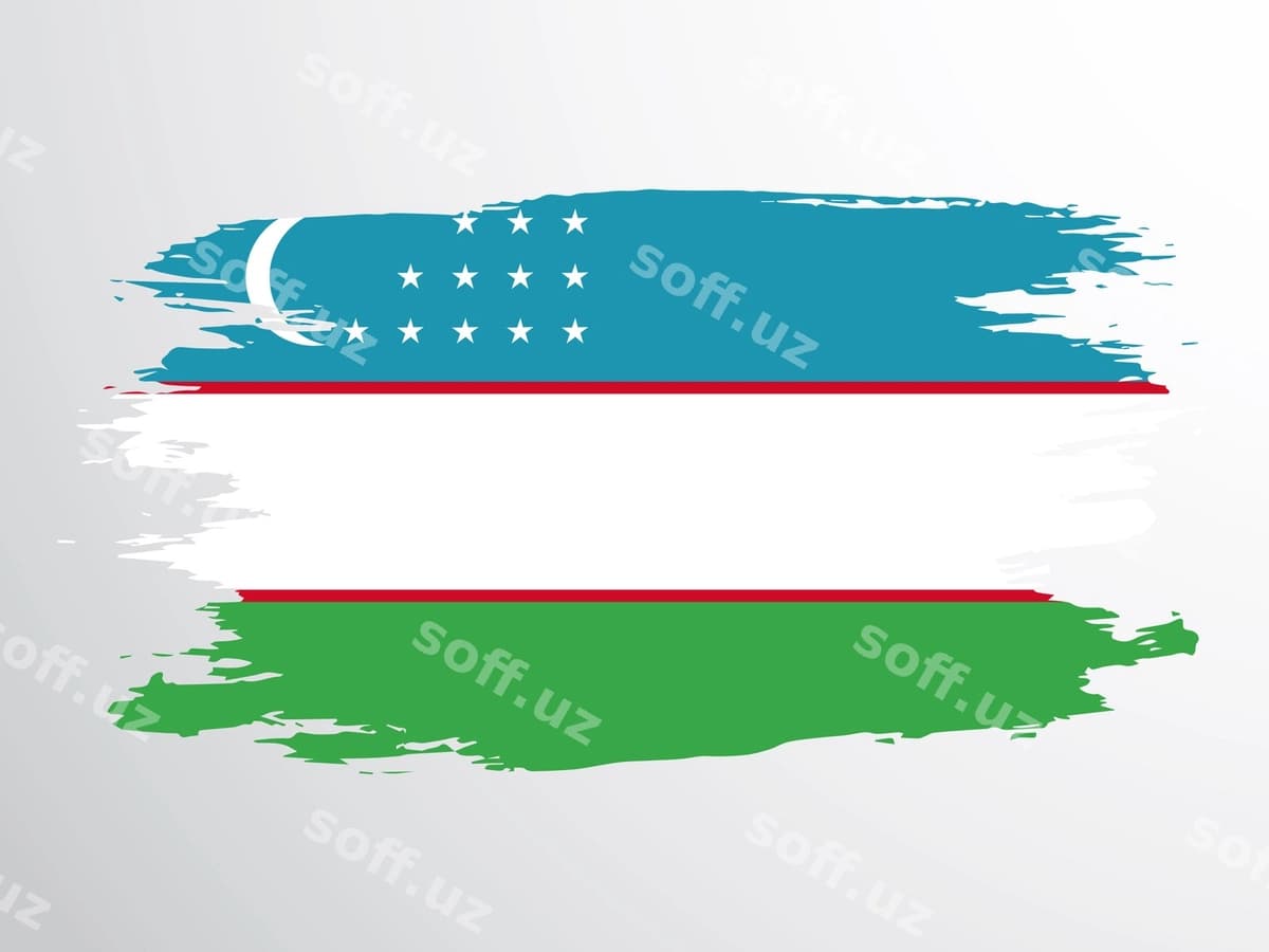 Brush vektor bayroq O'zbekiston | Brush vector flag uzbekistan
