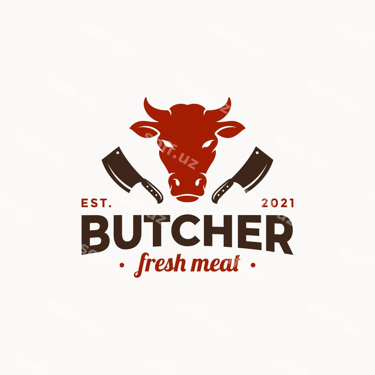 Qassob do'kon vektor logo shablon | Butcher shop vector logo template