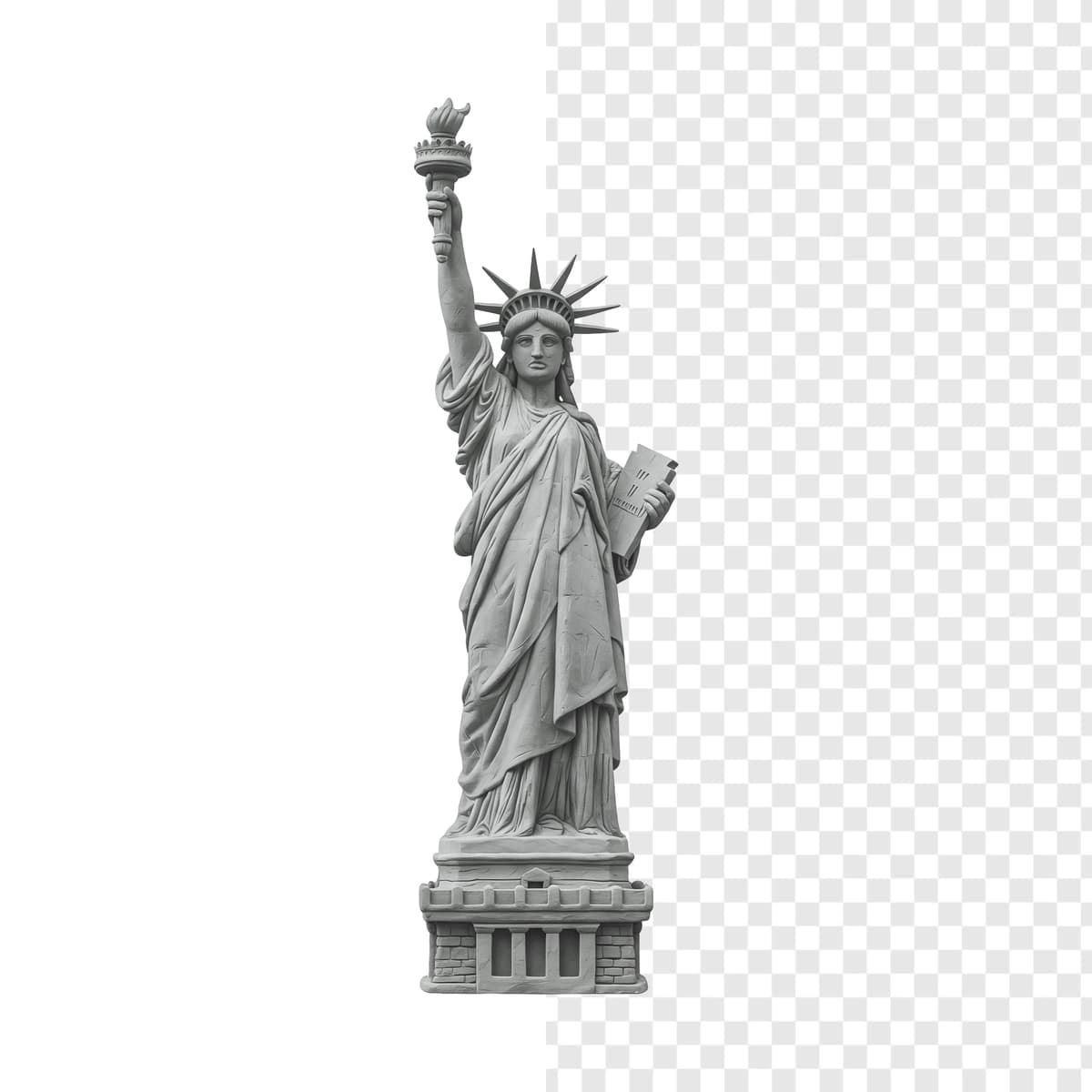 Ozodlik haykali izolyatsiya qilingan ramziy Amerika yodgorligi | Statue liberty isolated iconic american monument