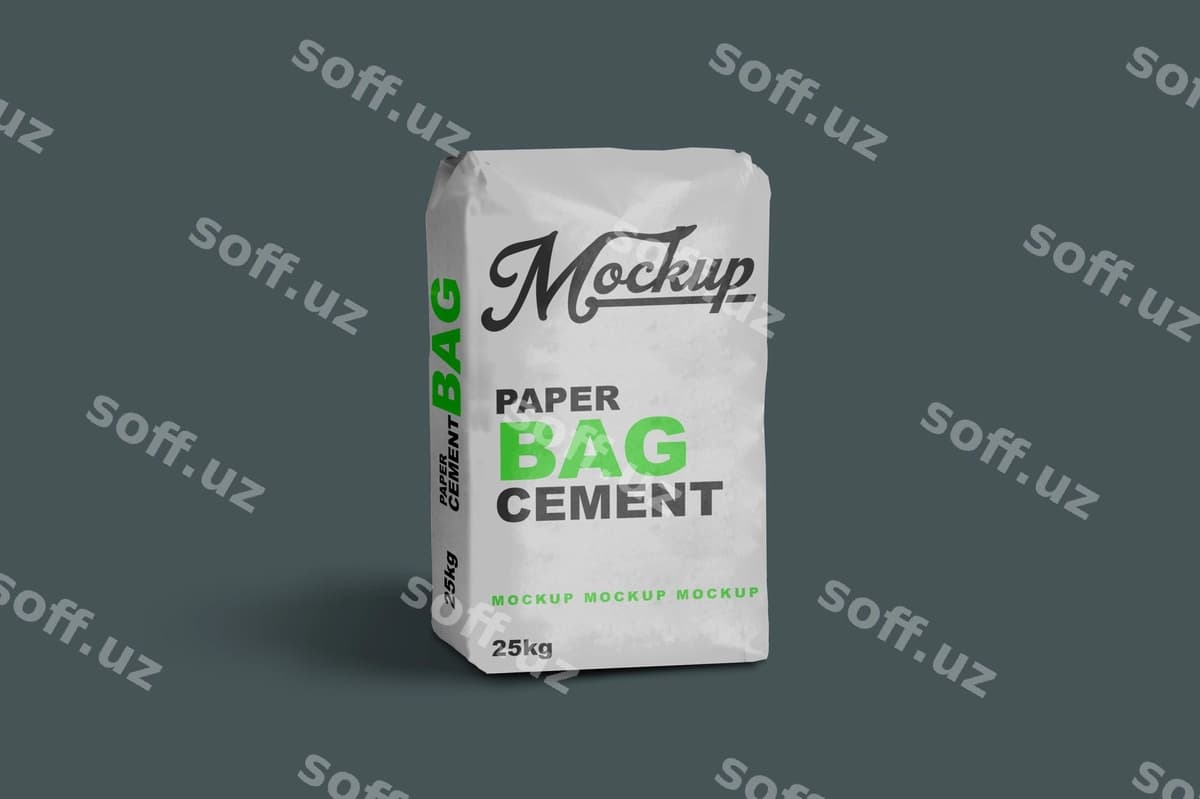 Puskportret tsement meshkasi | Cement bag mockup